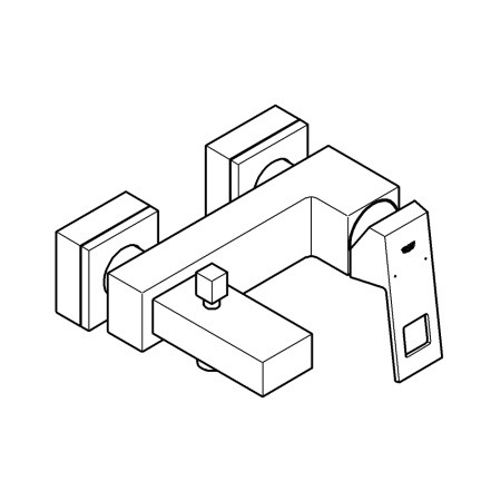Смеситель для ванны GROHE Eurocube 23140 DC0 (23140DC0) суперсталь