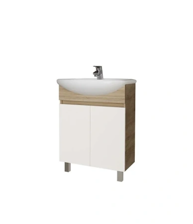 Тумба напольная Grossman ПОЛО-60 см 106011-1 дуб сонома/белая