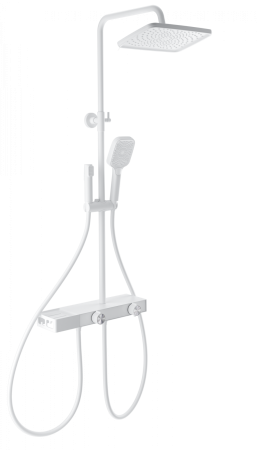 Душевая система с термостатом WONZON & WOGHAND Shelf, белый матовый WW-B4161-MW