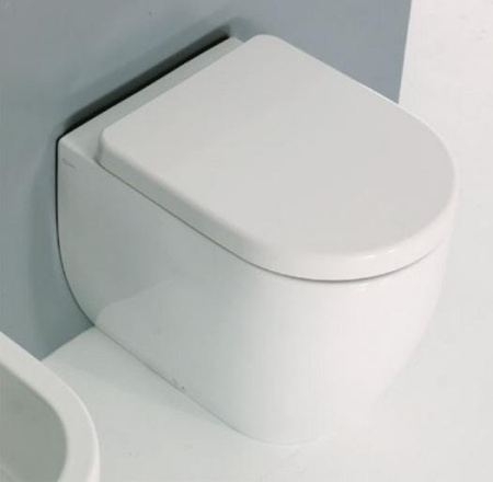 Унитаз приставной Kerasan Flo 311801 белый, без сиденья