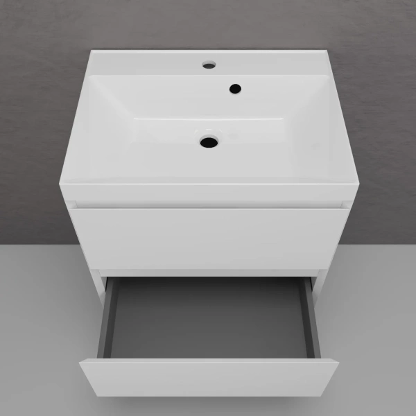 Тумба подвесная без раковины 60 см Style Line Манхэттен ЛС-00002365 белый матовый