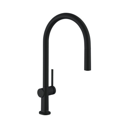 Смеситель для кухни с выдвижным изливом sBox Hansgrohe Talis M54 1jet 72803670 черный матовый