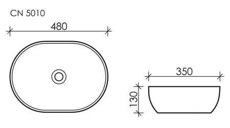 Раковина накладная (48х35) Ceramica Nova ELEMENT CN5010