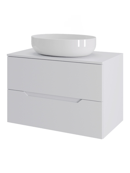 Тумба с раковиной подвесная 70 см, Orange Line Li-70TuwMDF+B05-520W белый