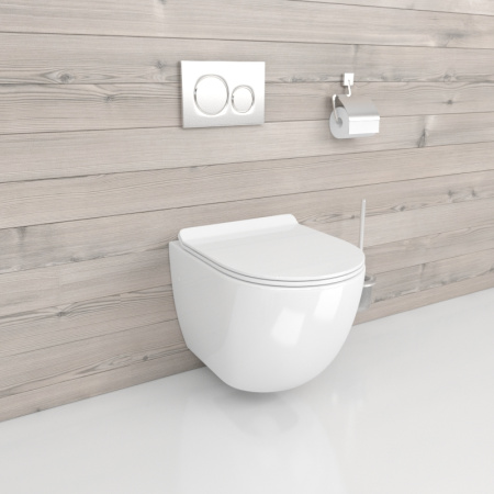 Подвесной безободковый унитаз с сиденьем микролифт beWash Minimal BKWHR003480