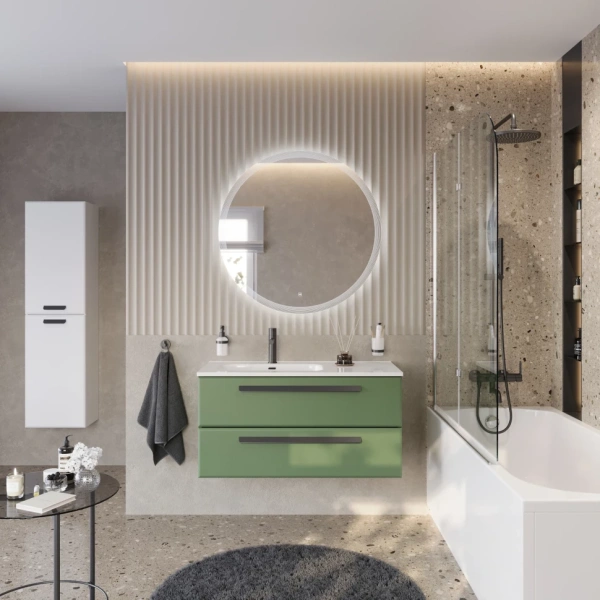 Тумба под раковину Cezares ECO-CER-N-1000-2C-SO-PS-P-L Фисташковый Софт без ручек