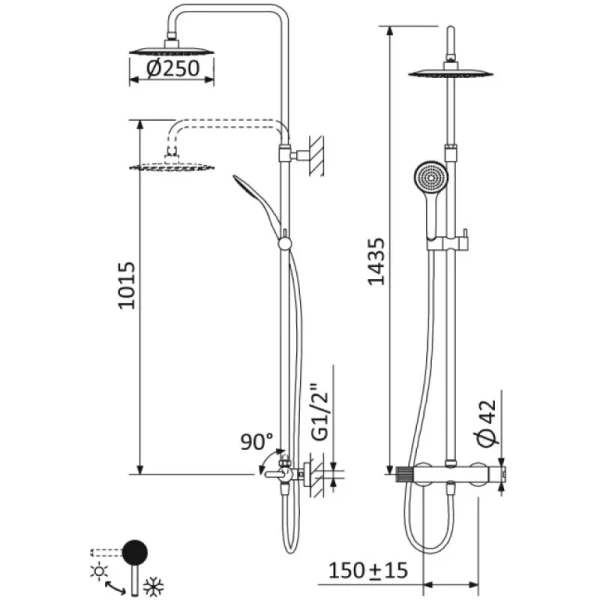 Душевая система Cezares Leaf LEAF-CDA-25-L-01 Душевая система Cezares Leaf LEAF-CDA-25-L-01
