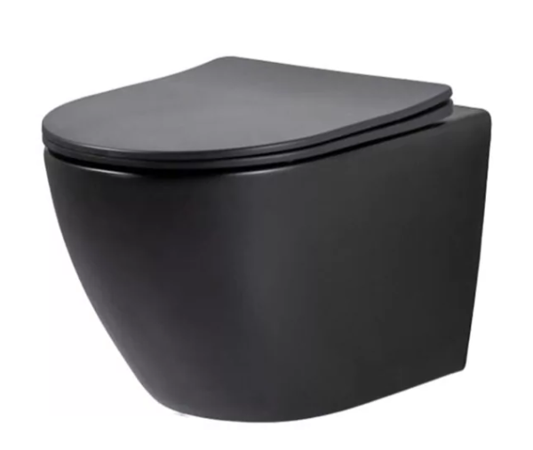 Подвесной унитаз безободковый Gid Tr2122TF-Bm черный матовый