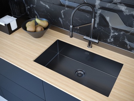 Кухонная мойка Paulmark Koher PM807444-GM вороненая сталь