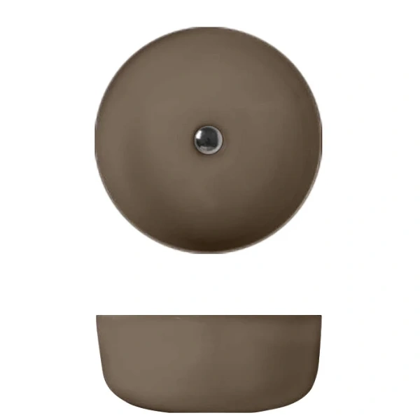 Раковина накладная (40х40) Kerasan Nolita 534488 коричневый матовый