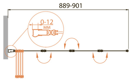 Шторка на ванну CEZARES RELAX-V-4-90/140-C-Bi