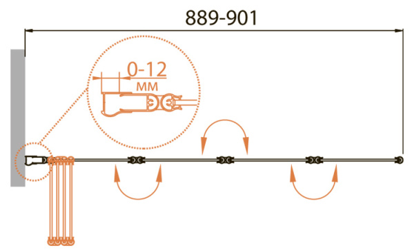 Шторка на ванну CEZARES RELAX-V-4-90/140-C-Bi