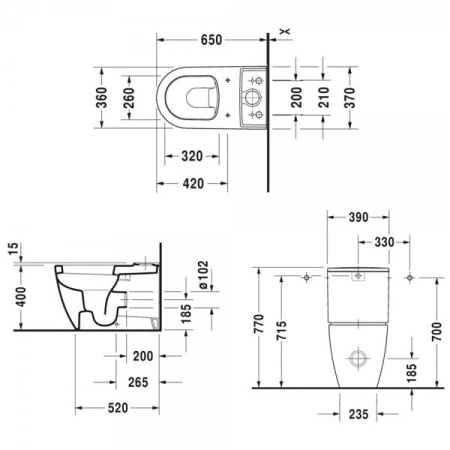 Унитаз напольный Duravit 2170090000