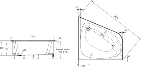 Акриловая ванна (140х140) Jacob Delafon ODEON UP E6070RU-00