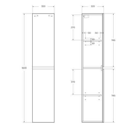 Пенал BelBagno  ALBANO-1600-2A-SC-CVG-P