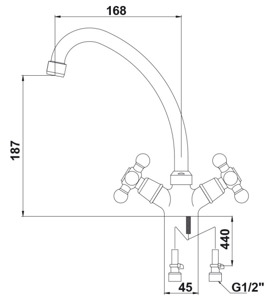 Смеситель для кухонной мойки  KAISER Carlson Eco (11063)