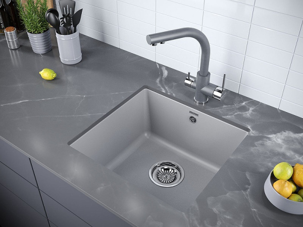 Кухонная мойка Paulmark  Gera 50 PM104546-GRM серый металлик