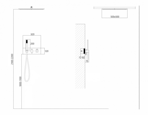 Душевой комплект ABBER Daheim AF8255W скрытого монтажа без излива, термостат, белая матовая