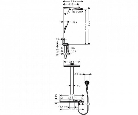 Душевая система Hansgrohe Rainmaker Select 460 27109400