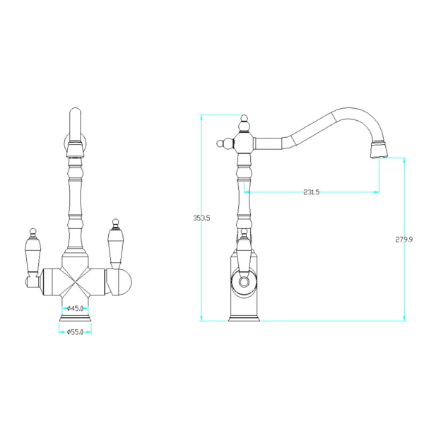 Смеситель для кухни Boheme Medici Ripresa 113