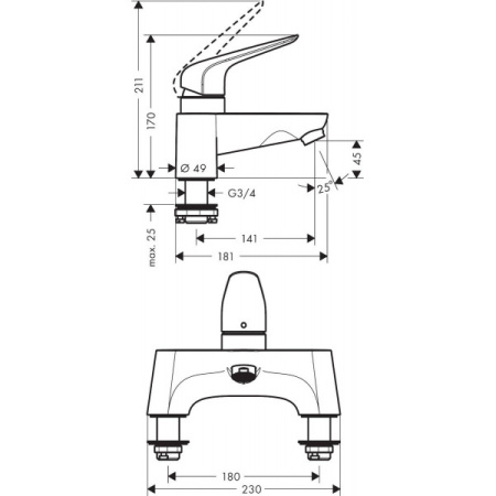 Смеситель Hansgrohe Novus 71043000