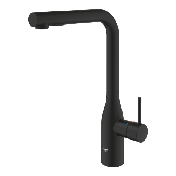 Смеситель для кухни с  выдвижным изливом Essence New Grohe 30504 KF0 (30504KF0) фантомный черный 