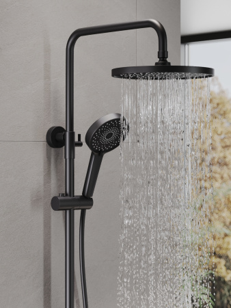 Душевая система с однорычажным смесителем AGGER Sweet A2793344 черный матовый