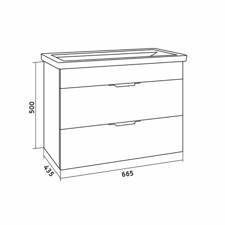 Тумба подвесная Grossman ФОРТА-70 см 107003. с 2-я ящ, дуб галифакс