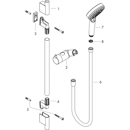 Душевой гарнитур Hansgrohe Vernis Blend S 100 2jet Vario EcoSmart 26423670, черный матовый