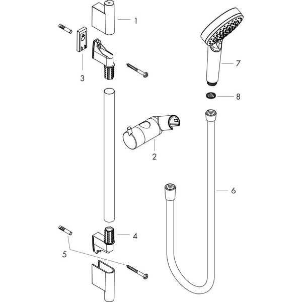 Душевой гарнитур Hansgrohe Vernis Blend S 100 2jet Vario EcoSmart 26423670, черный матовый