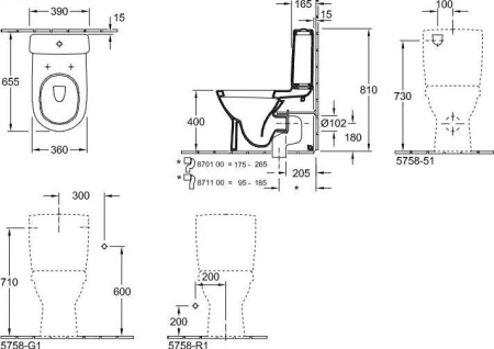 Бачок для унитаза Villeroy & Boch O.NOVO 5788R101