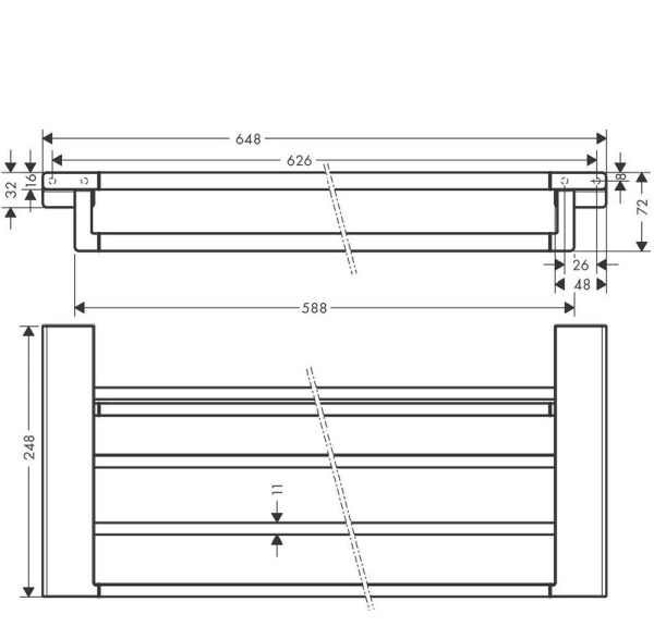 Держатель для полотенец Hansgrohe AddStoris 41751140 Держатель для полотенец Hansgrohe AddStoris 41751140