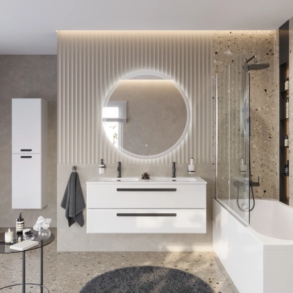 Тумба под раковину Cezares ECO-CER-N-1200-2C-SO-2-BL Bianco Lucido без ручек