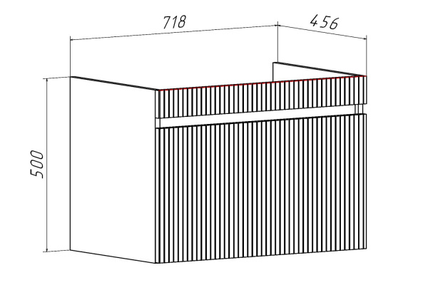 Тумба под раковину Runo железный камень Модена 75 (00-00001426)