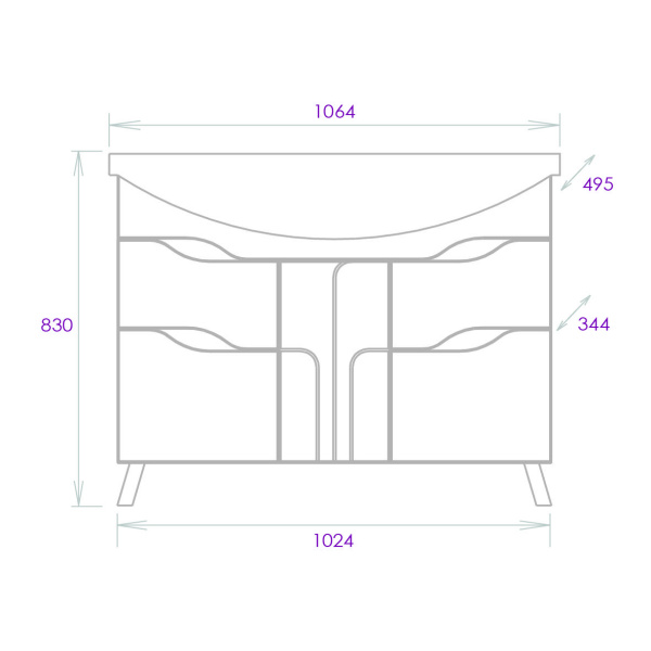 Тумба под раковину напольная Onika Веронэлла 105 110508