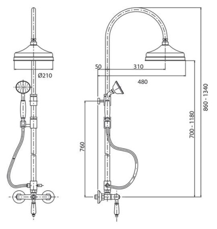 Душевая система Cezares Margot MARGOT-CD-01-N