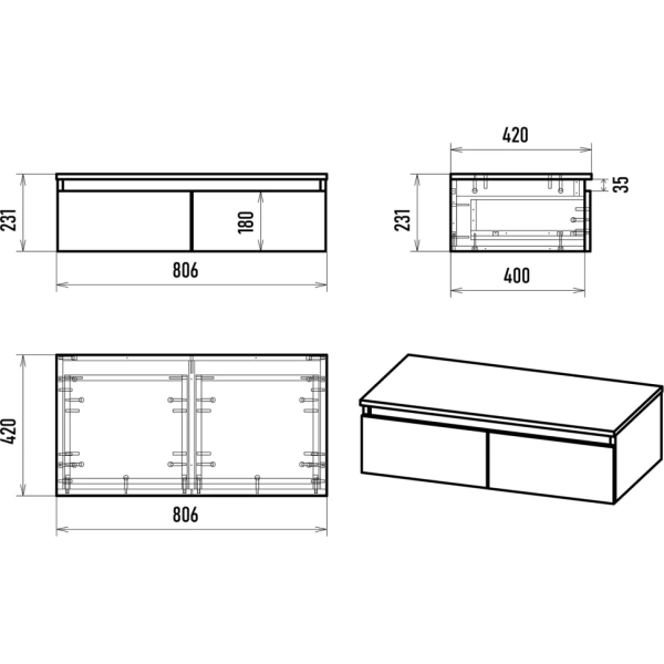 Тумба консоль Brevita Dakota 80 DAK-009080-19-012Я