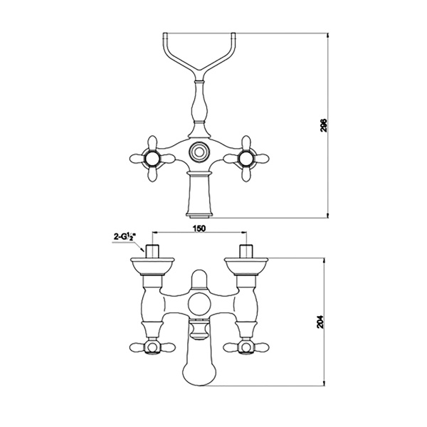 Смесители для ванны и душа Timo Ritz 0144Y silver cross