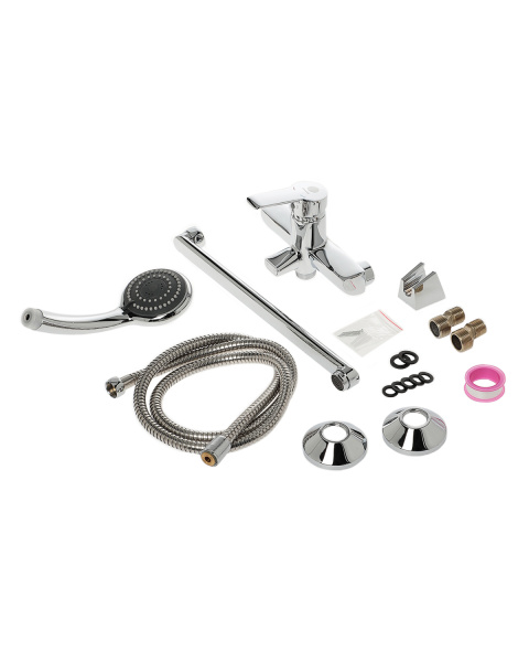 Смеситель для ванны однорычажный универсальный с душевым набором Orange Prim M42-211cr хром