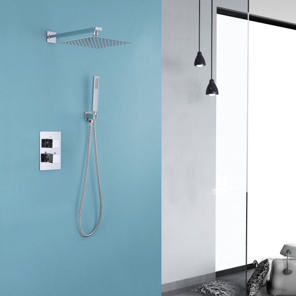 Душевой комплект ABBER Daheim AF8251 скрытого монтажа без излива, термостат, хром
