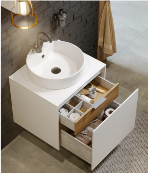 Тумба под раковину Aqwella Mobi (60 см) MOB0106W+MOB0706W