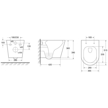 Унитаз подвесной безободковый Art&Max Tito AM2380CHRV/SC с сиденьем Микролифт