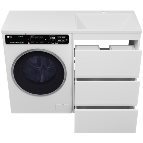 Тумба с раковиной под стиральную машину Brevita Grafit 60 УТ000015088