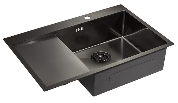 Кухонная мойка Paulmark   Atlan R PM217851-GMR вороненая сталь правая