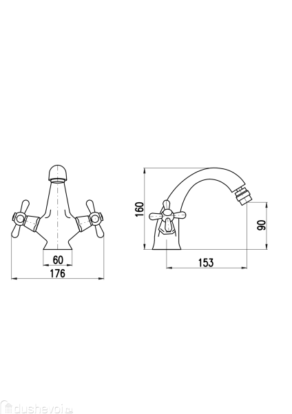Смеситель для биде Rav Slezak Morava Retro MK543.5SM