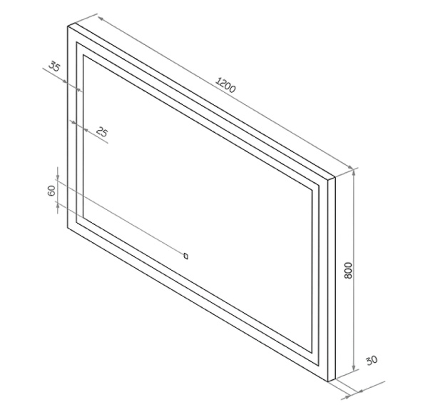 Зеркало с подсветкой (120x80) Continent Rimini ЗЛП141