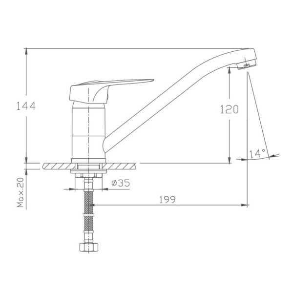 Смеситель для кухни Haiba HB4937
