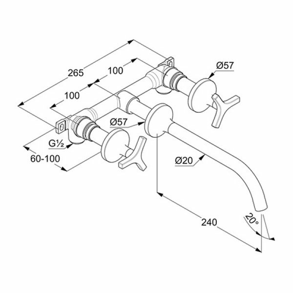 Смеситель для раковины Kludi Nova Fonte 201460539