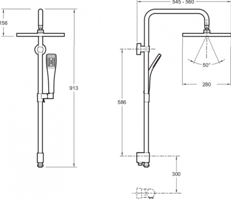 Душевая стойка Jacob Delafon Eo E11716-CP