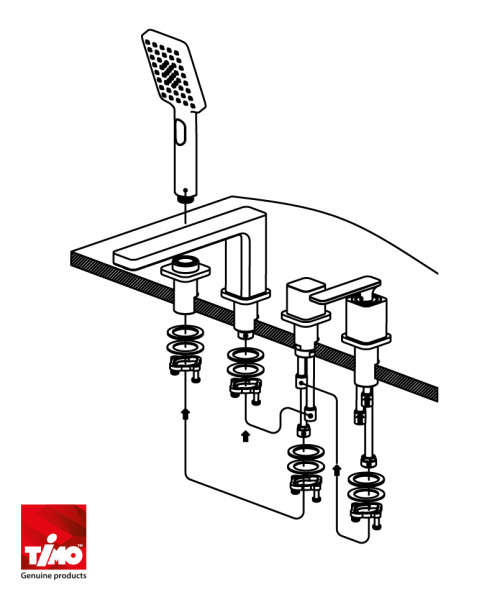 Смеситель для ванны и душа, врезной Timo Torne хром 4330/00Y
